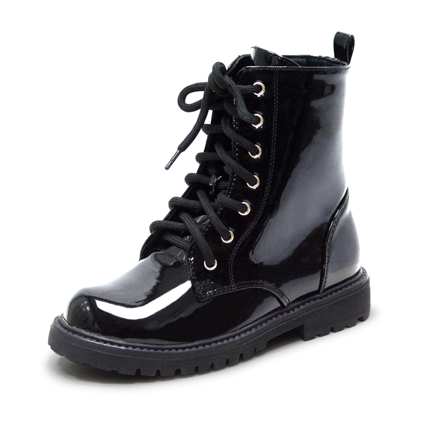 Kids Side Zip Combat Ankle Boots