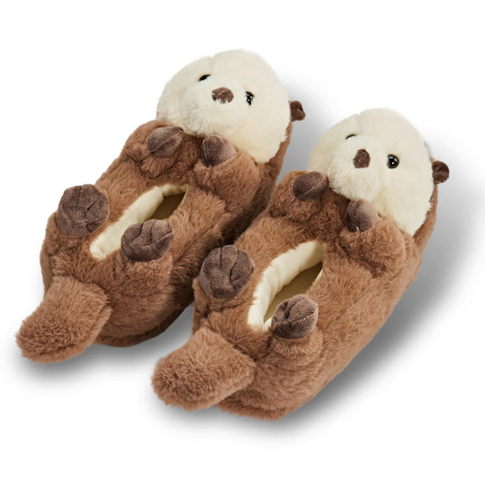 Kids Fuzzy Animal House Slippers