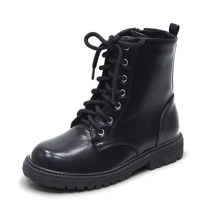 Kids Side Zip Combat Ankle Boots